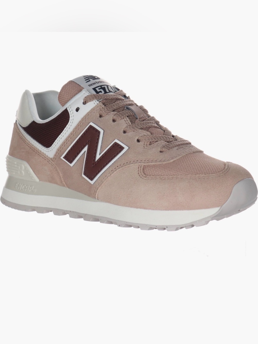 New Balance 574 Sneakers | Women’s 9.5 | Taupe & Burgundy | Retro Running